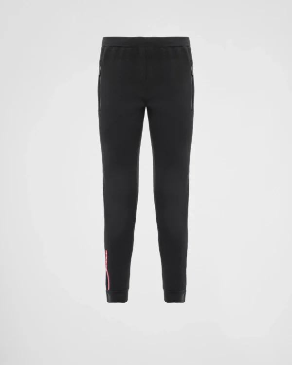 Men's Collection*Prada Techno Piqué pants Black