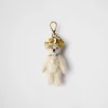 Bag Charms And Keychains*Prada Teddy bag charm with metal ring White