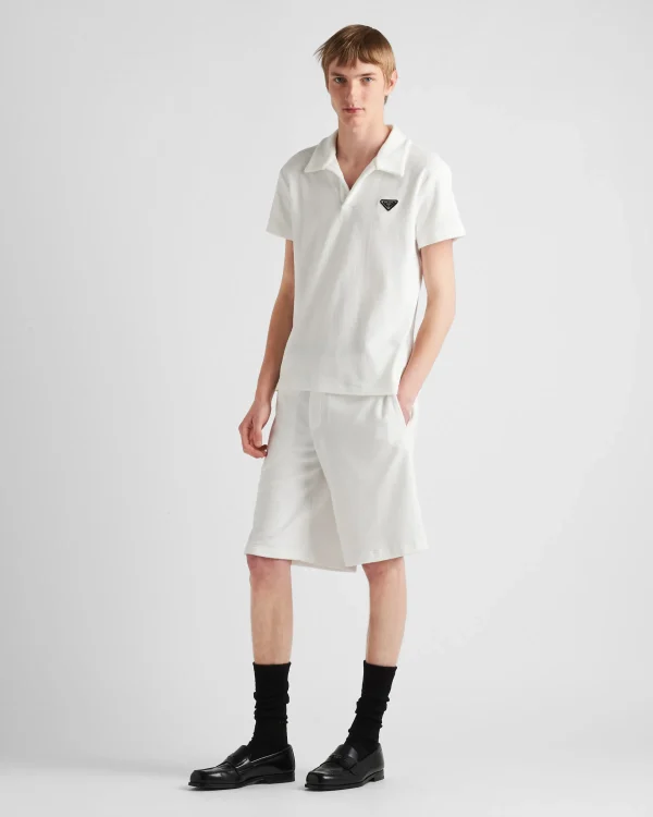 T-shirts And Polo Shirts*Prada Terry Bermudas White