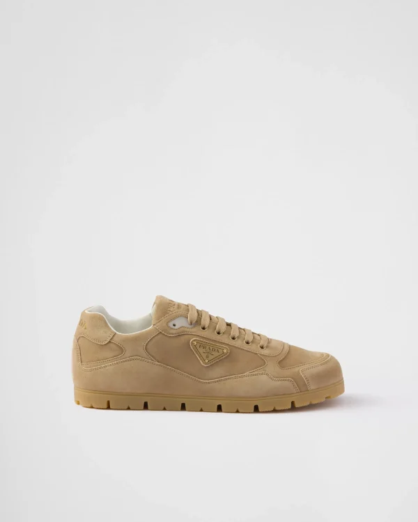 Sneakers*Prada Trail faded suede sneakers Ecru