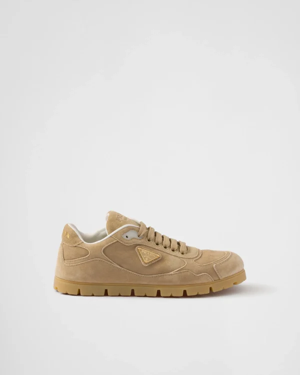 Sneakers*Prada Trail faded suede sneakers Ecru