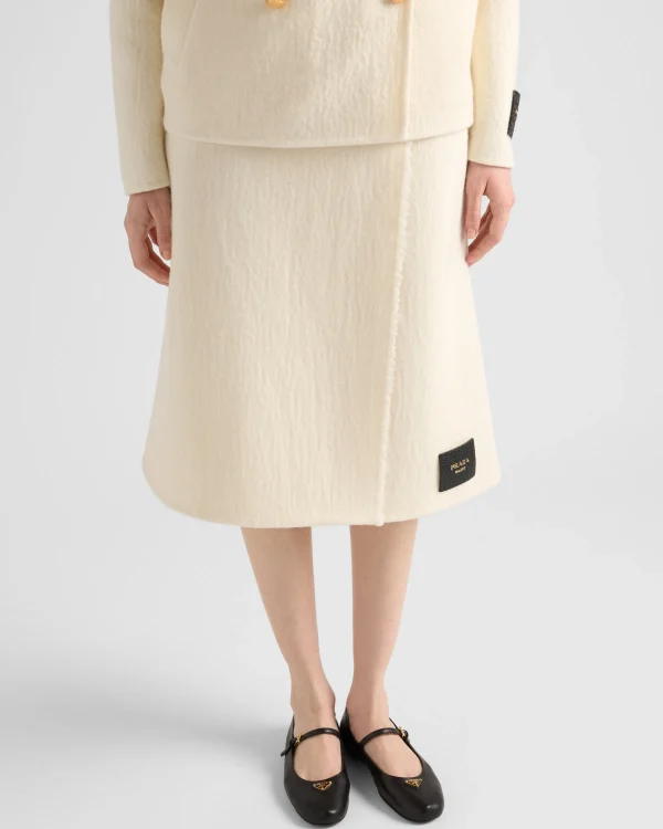 Skirts*Prada Twill midi-skirt Ivory