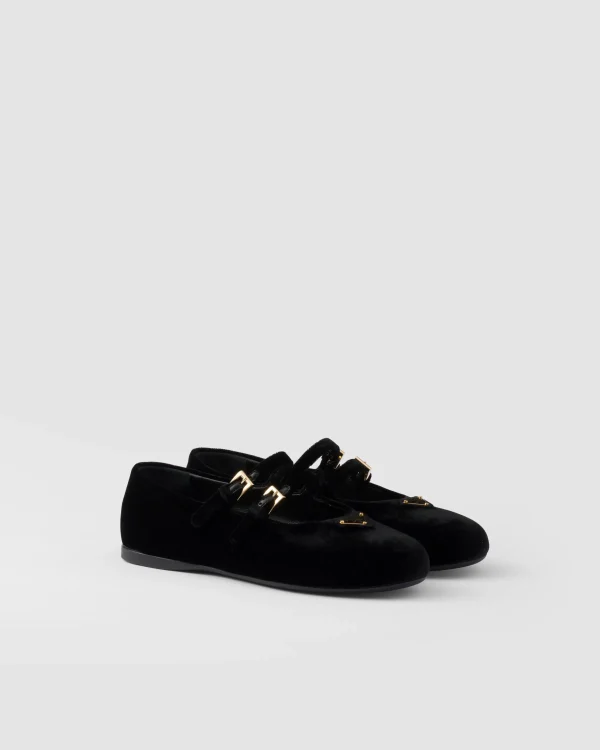 Pumps And Ballerinas*Prada Velvet ballerinas Black