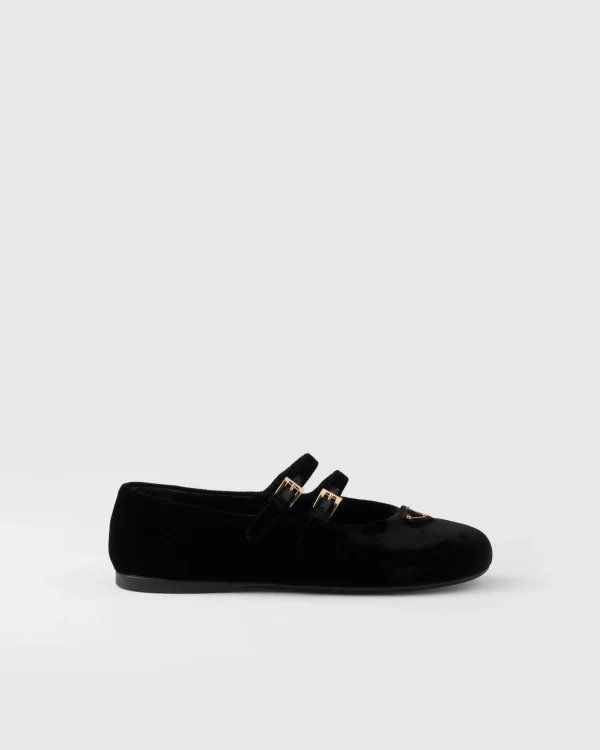 Pumps And Ballerinas*Prada Velvet ballerinas Black