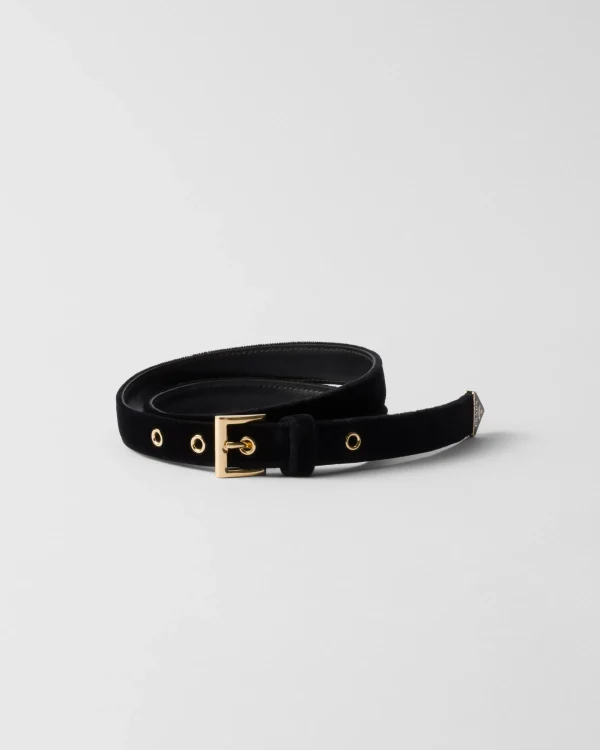 Belts*Prada Velvet belt Black