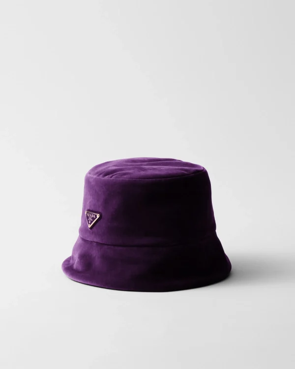 Hats And Gloves*Prada Velvet bucket hat Plum