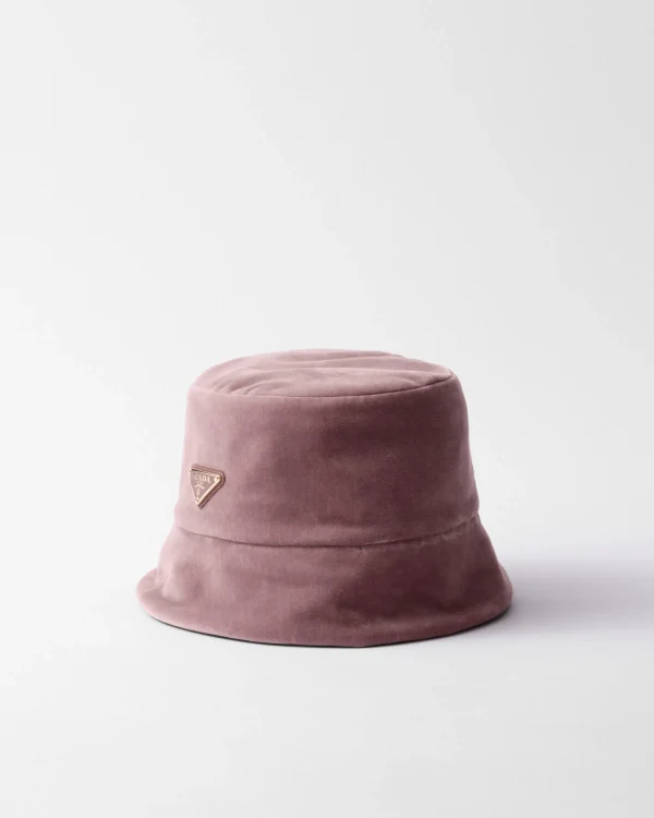 Hats And Gloves*Prada Velvet bucket hat Confettipink