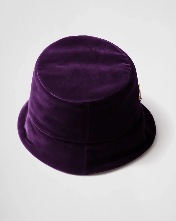 Hats And Gloves*Prada Velvet bucket hat Plum