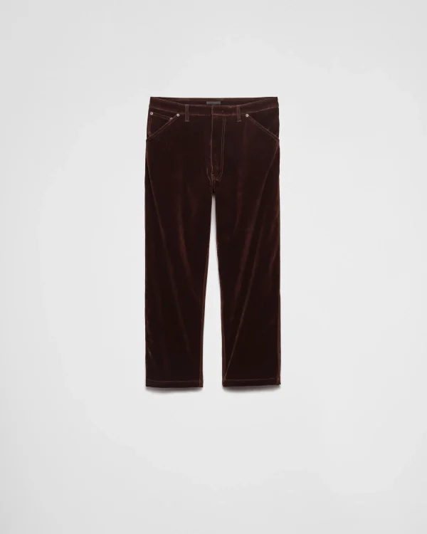 Denim*Prada Velvet denim trousers Brown