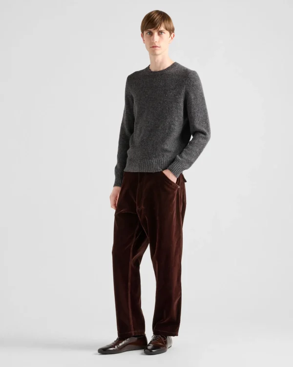 Denim*Prada Velvet denim trousers Brown