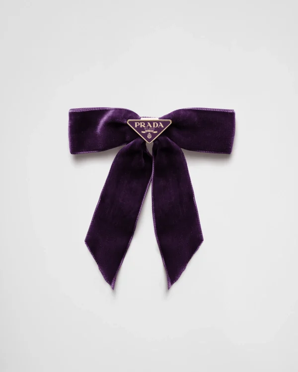 Headbands And Hair Accessories*Prada Velvet hair clip Plum