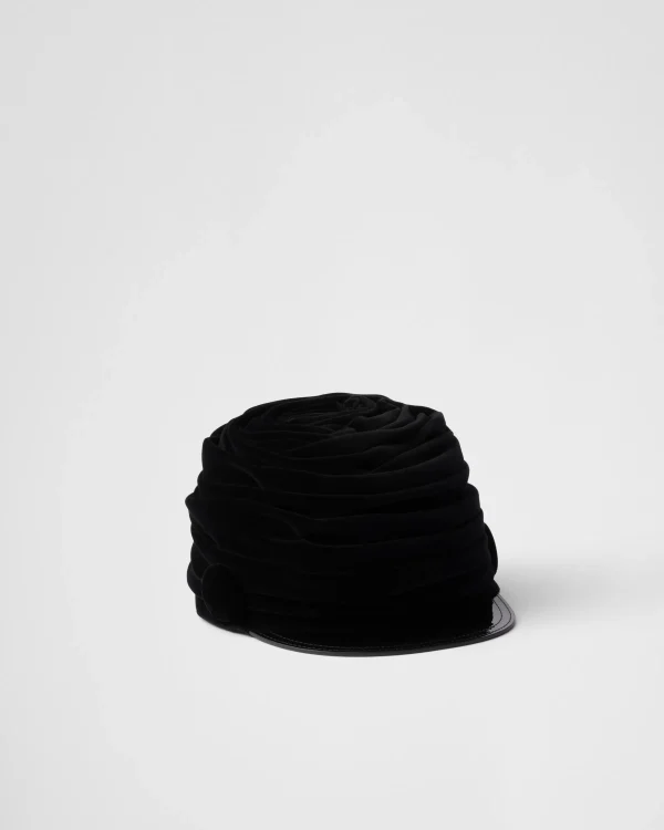 Hats And Gloves*Prada Velvet hat Black