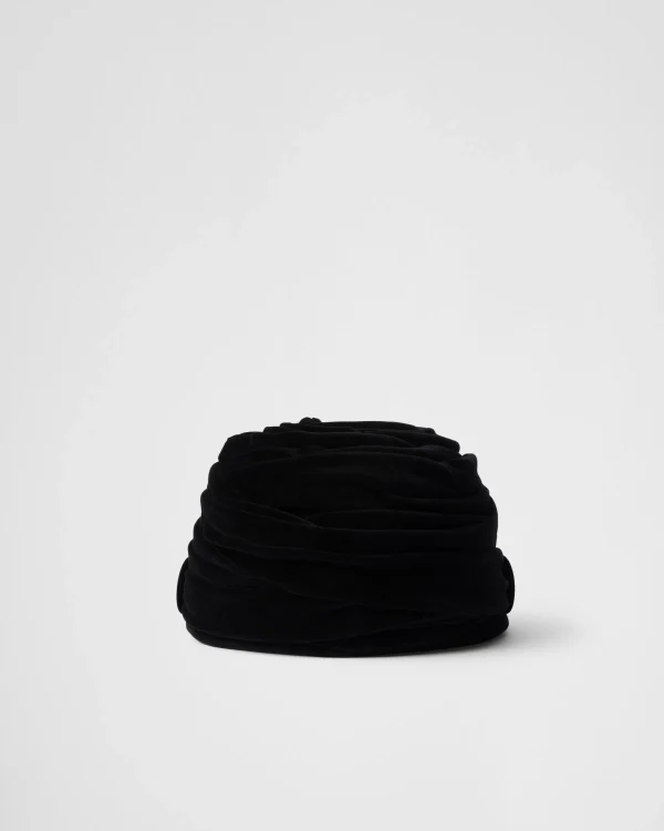 Hats And Gloves*Prada Velvet hat Black