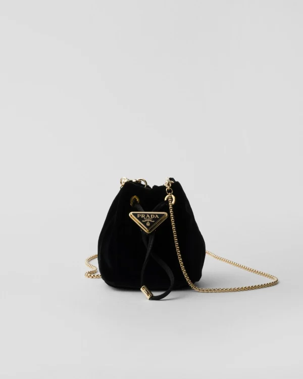 Mini Bags | Mini Bags*Prada Velvet mini pouch Black