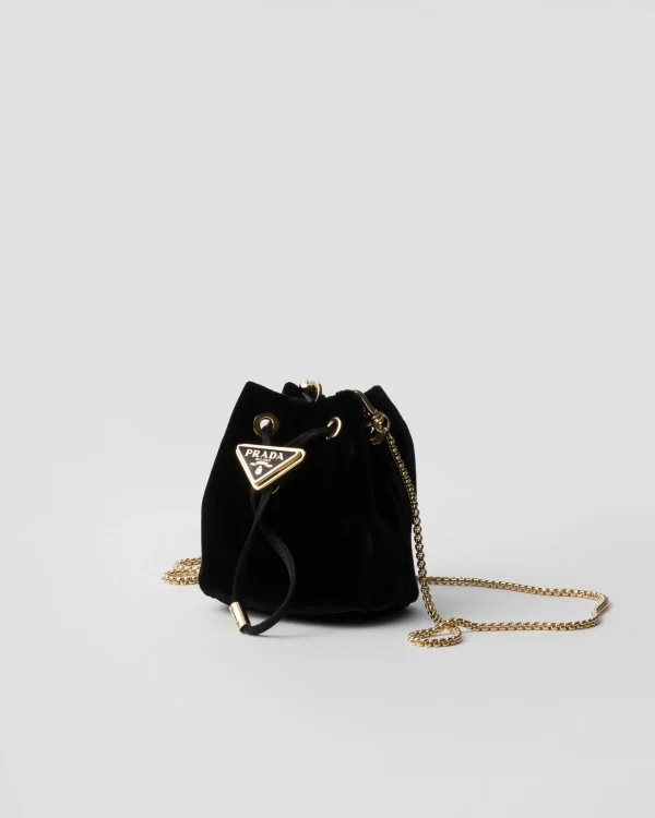 Mini Bags | Mini Bags*Prada Velvet mini pouch Black