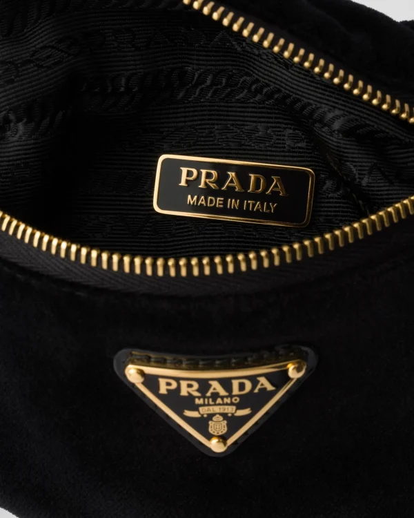 Bag Charms And Keychains*Prada Velvet mini-pouch Black