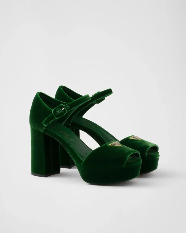 Sandals*Prada Velvet platform sandals Laurelgreen