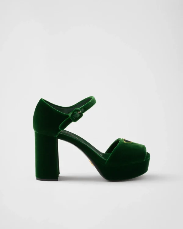 Sandals*Prada Velvet platform sandals Laurelgreen