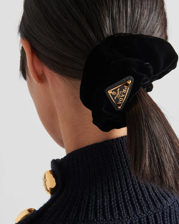 Headbands And Hair Accessories*Prada Velvet scrunchie Black