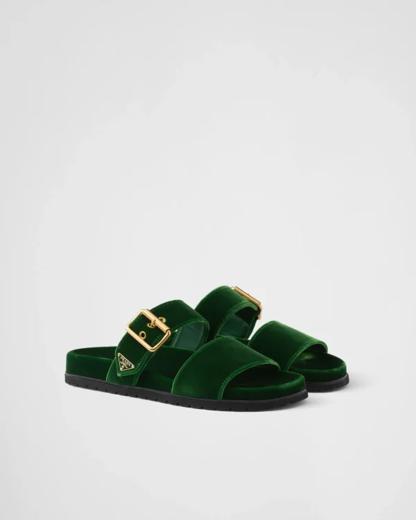 Slippers And Mules*Prada Velvet slides Laurelgreen