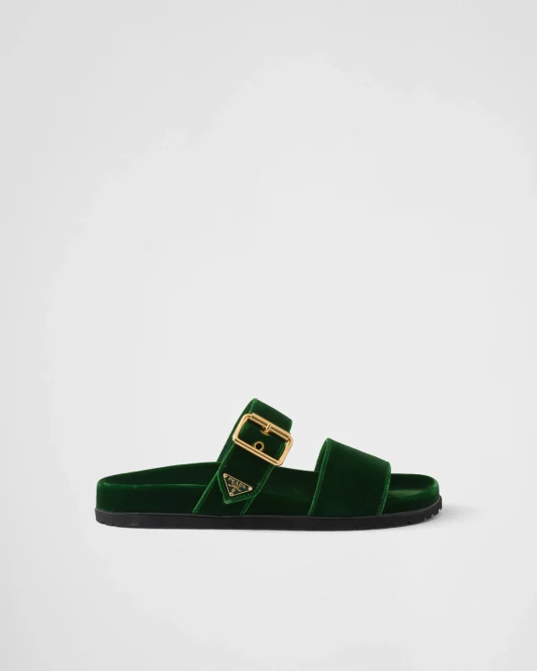 Slippers And Mules*Prada Velvet slides Laurelgreen