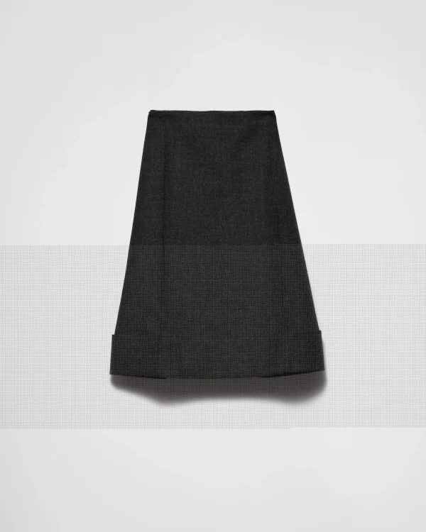 Skirts*Prada Vintage-look rush stitch midi-skirt Anthracitegray