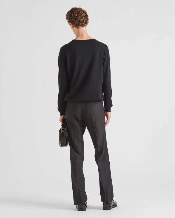 Knitwear*Prada V-neck cashmere sweater Black