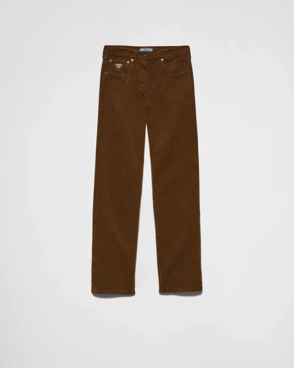 Denim*Prada Wide-legged corduroy pants Caramel