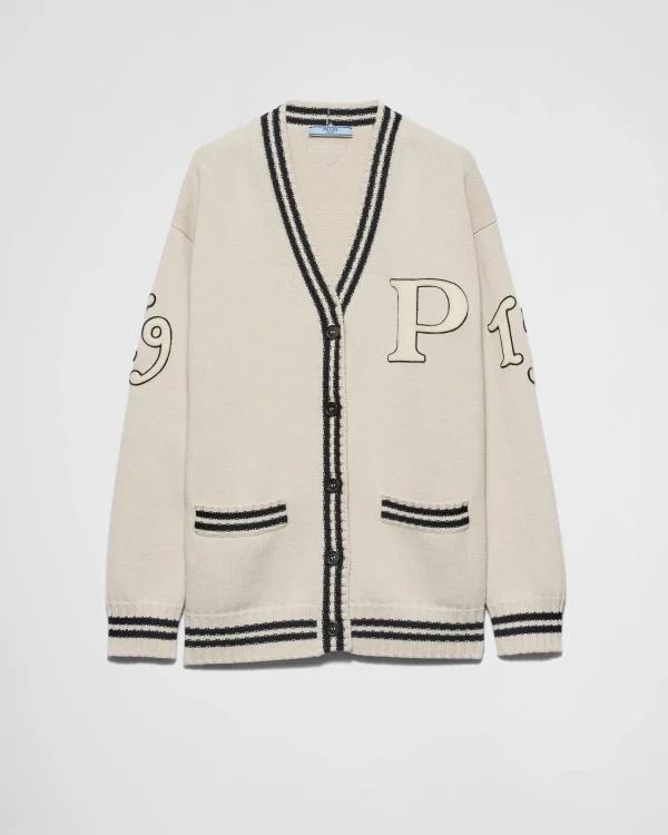 Knitwear*Prada Wool and cashmere cardigan Ivory