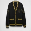 Knitwear*Prada Wool and cashmere cardigan with patches Black