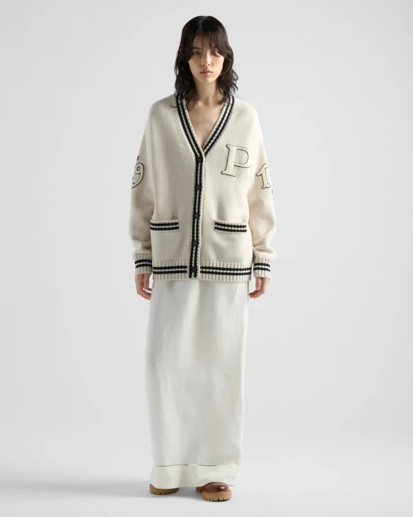 Knitwear*Prada Wool and cashmere cardigan Ivory