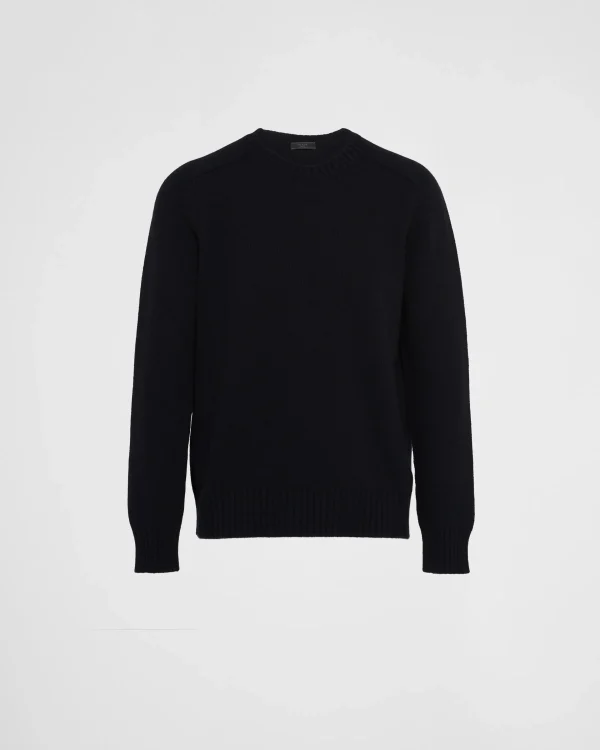 Knitwear*Prada Wool and cashmere crew-neck sweater Navy