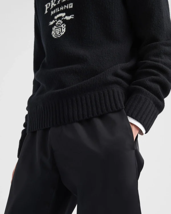 Knitwear*Prada Wool and cashmere crew-neck sweater Black