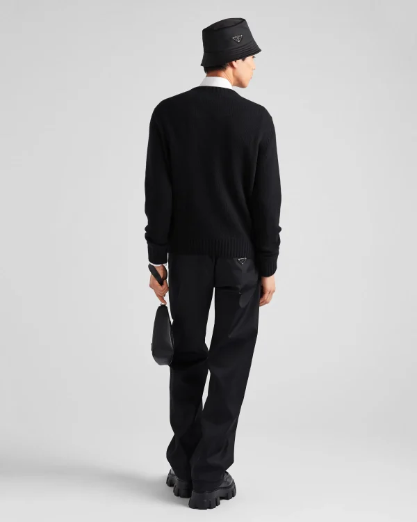 Knitwear*Prada Wool and cashmere crew-neck sweater Black