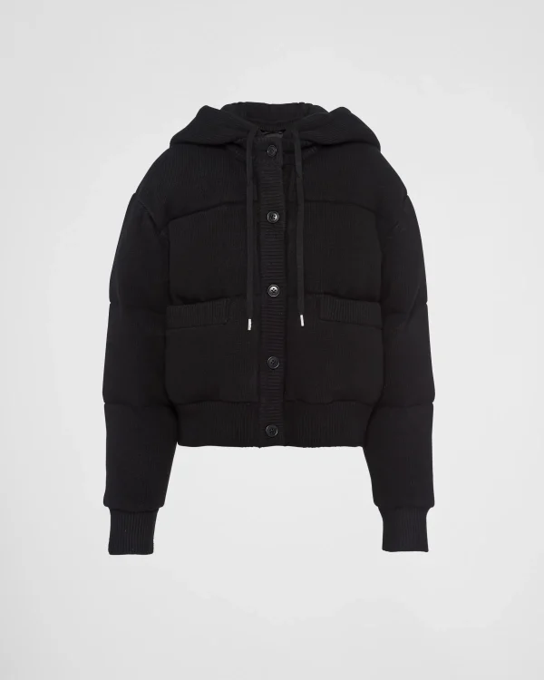 Outerwear*Prada Wool and cashmere down jacket Black