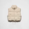 Outerwear*Prada Wool and cashmere down vest Ivory