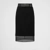 Skirts*Prada Wool and crinoline midi-skirt Black