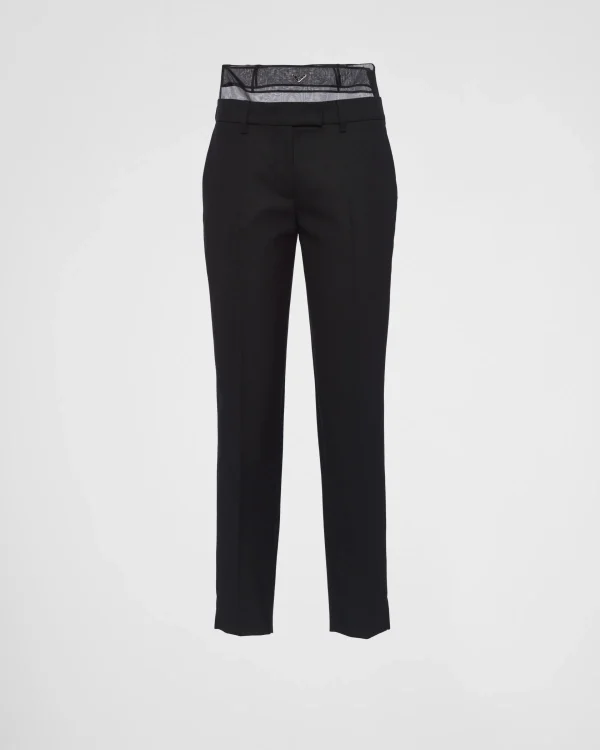 Trousers And Shorts*Prada Wool and crinoline pants Black