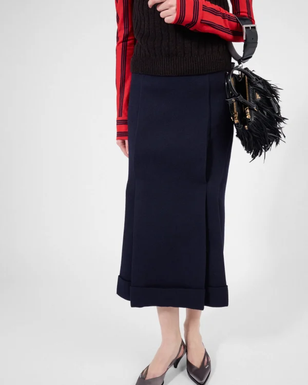 Skirts*Prada Wool and jacquard skirt Navy