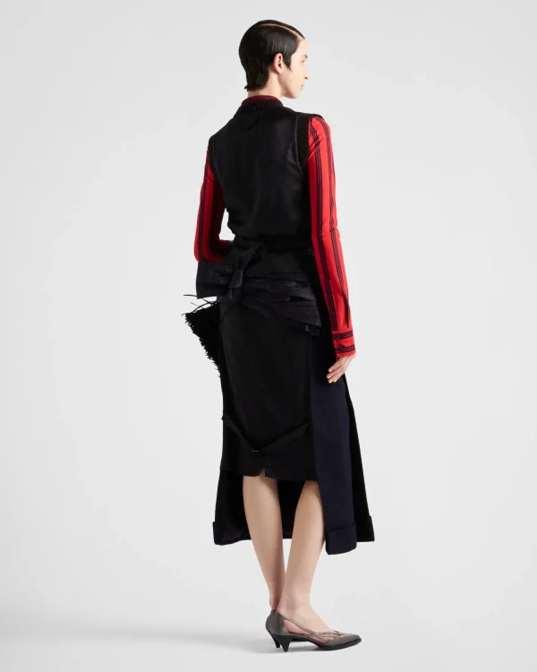 Skirts*Prada Wool and jacquard skirt Navy