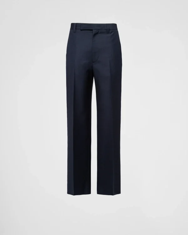 Trousers And Bermudas*Prada Wool and mohair pants Navy