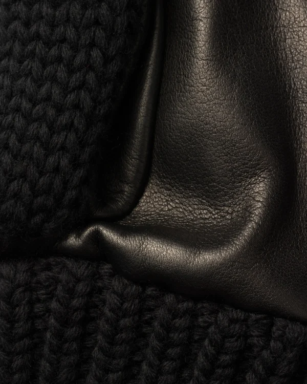 Hats And Gloves*Prada Wool and nappa leather gloves Black