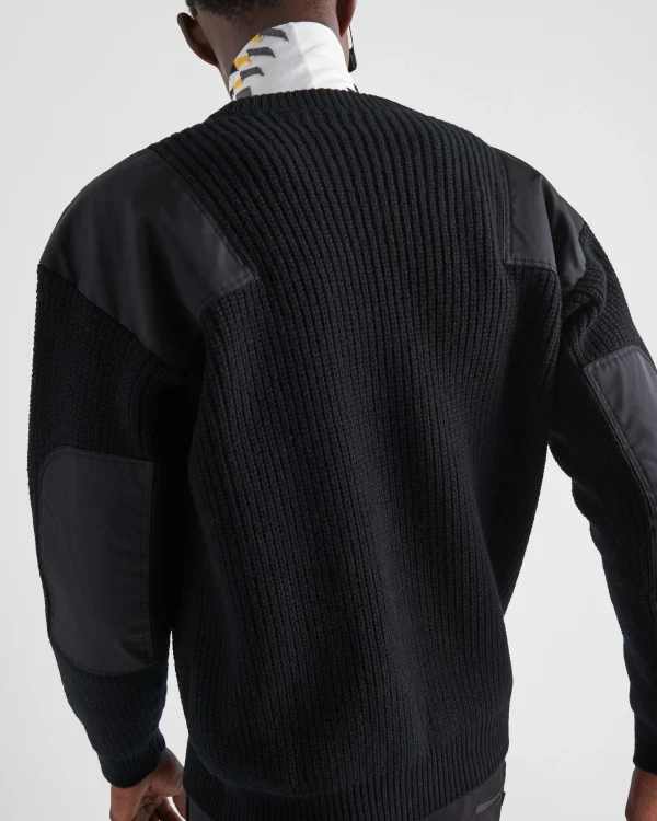 Knitwear*Prada Wool and Re-Nylon sweater Black