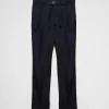 Trousers And Bermudas*Prada Wool and silk pants Navy