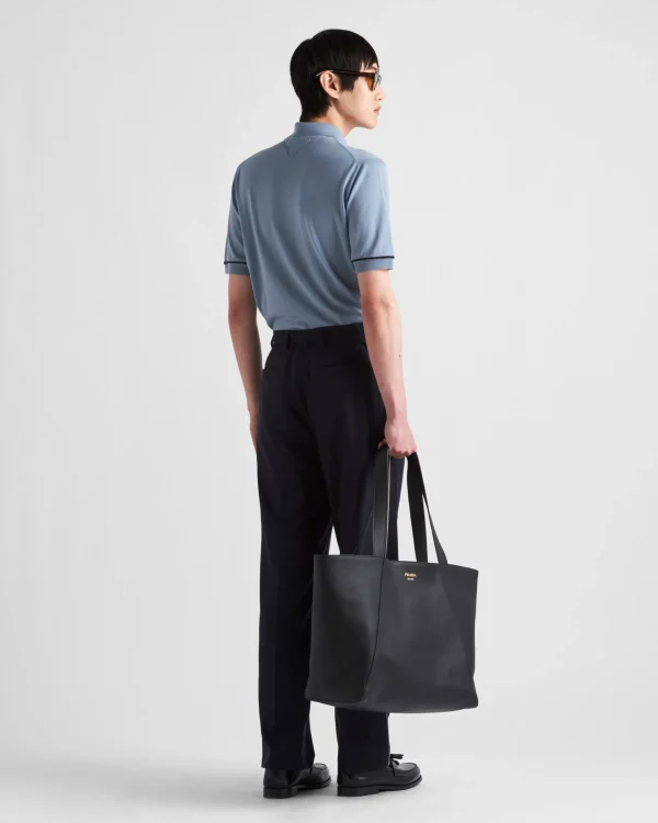 Trousers And Bermudas*Prada Wool and silk pants Navy