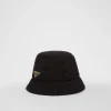 Hats And Gloves*Prada Wool bucket hat Black