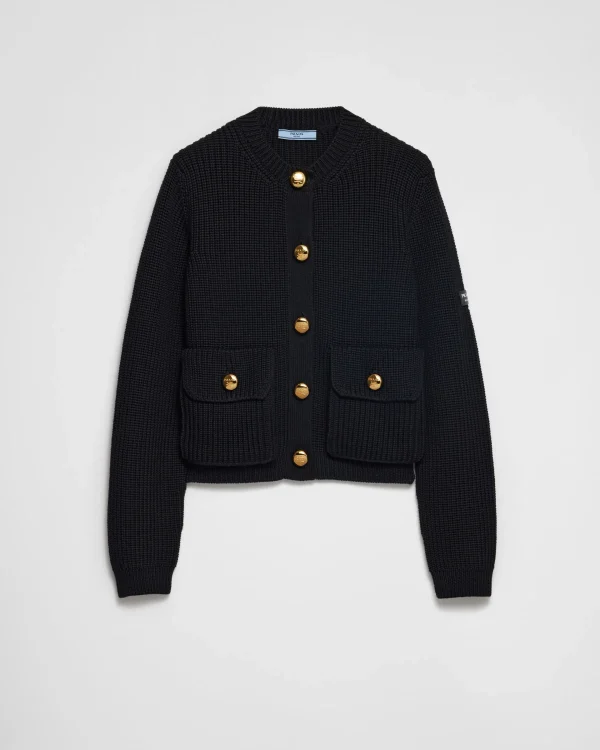 Knitwear*Prada Wool cardigan Black