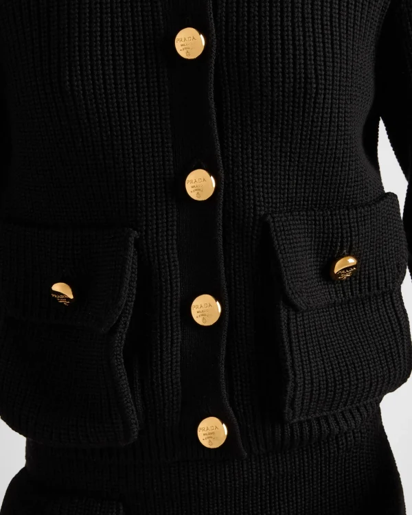 Knitwear*Prada Wool cardigan Black