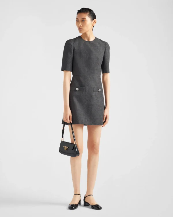 Dresses*Prada Wool mini-dress Slategray