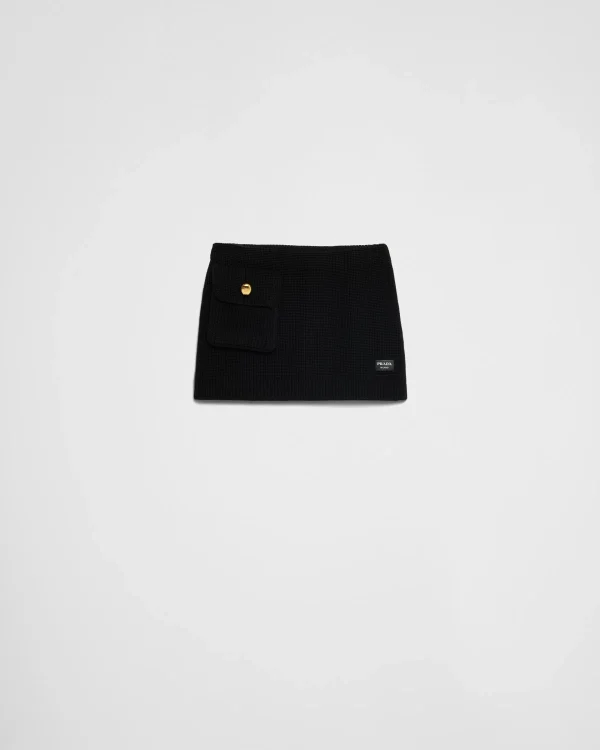 Knitwear*Prada Wool miniskirt Black